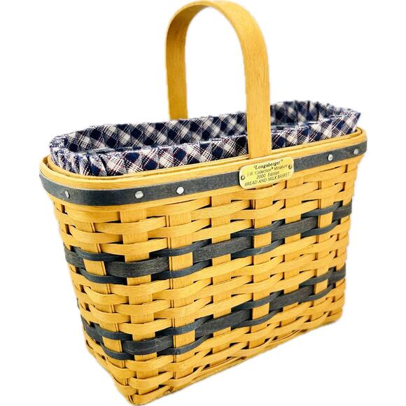 Longaberger JW‎ Collection Mini BREAD and MILK BASKET 1999 Liner Protector Card - Picture 1 of 15